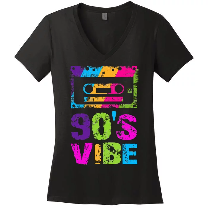 90s Vibe Vintage 1990s Music 90s Costume Party Nineties Women's V-Neck T-Shirt