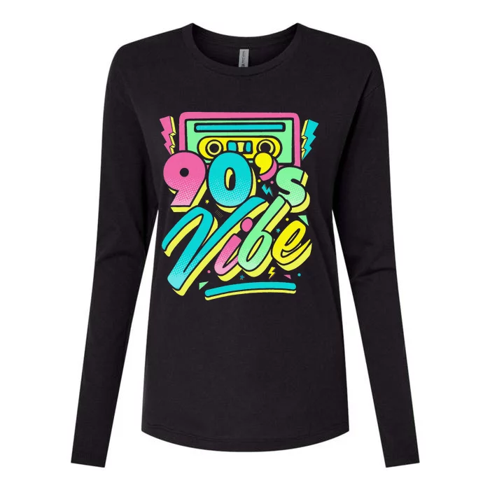 90s Vibe Vintage Retro Costume Party Nineties Womens Cotton Relaxed Long Sleeve T-Shirt