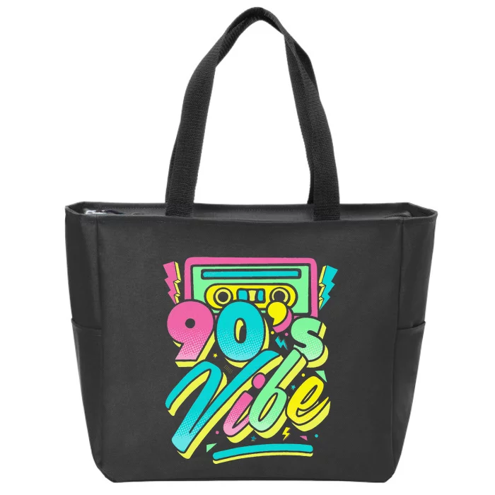 90s Vibe Vintage Retro Costume Party Nineties Zip Tote Bag