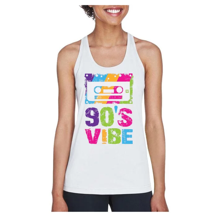 90s Vibe Vintage 1990s Music 90s Costume Party Nineties Women's Racerback Tank