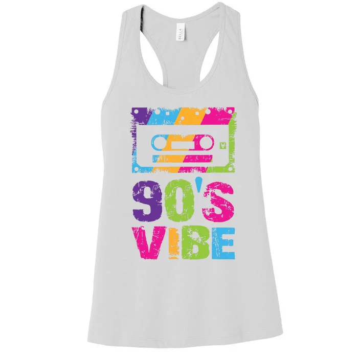 90s Vibe Vintage 1990s Music 90s Costume Party Nineties Women's Racerback Tank