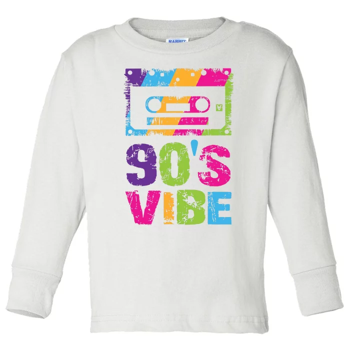 90s Vibe Vintage 1990s Music 90s Costume Party Nineties Toddler Long Sleeve Shirt