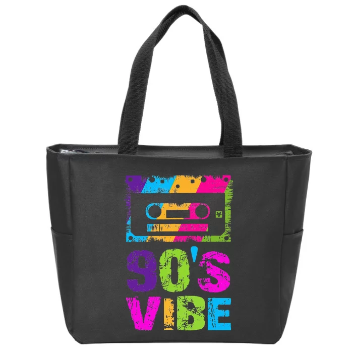 90s Vibe Vintage 1990s Music 90s Costume Party Nineties Zip Tote Bag