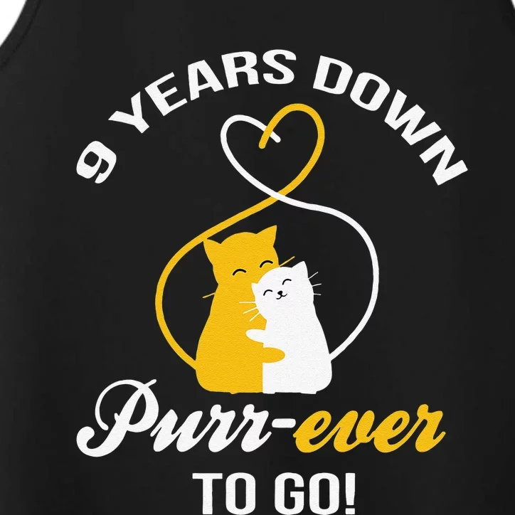 9th Wedding Anniversary Purr Ever Cat Gift Performance Tank