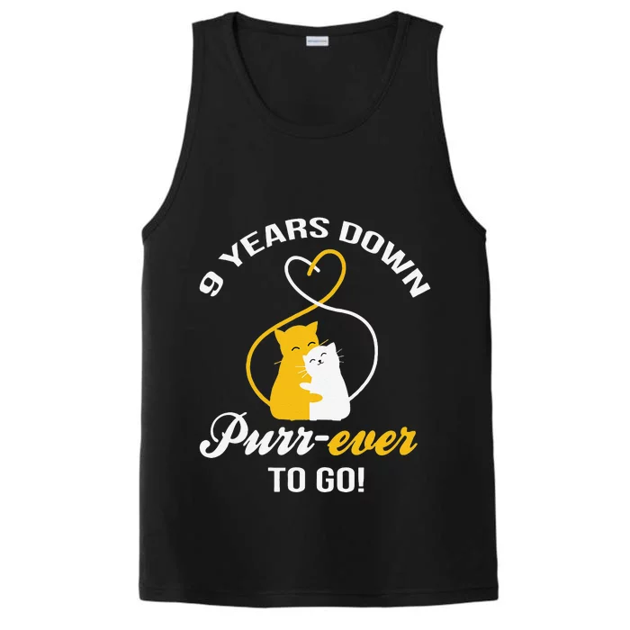 9th Wedding Anniversary Purr Ever Cat Gift Performance Tank