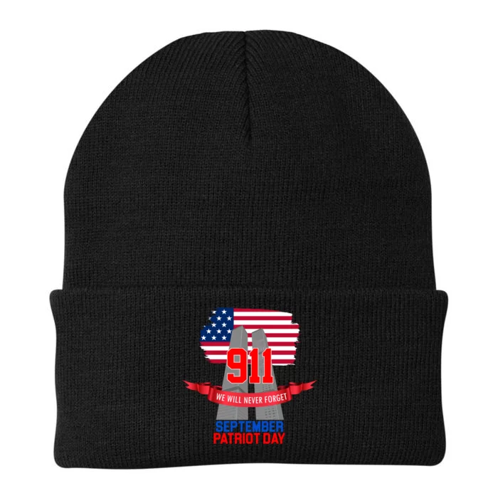 9/11 We Will Never Forget September 11th Patriot Day Knit Cap Winter Beanie