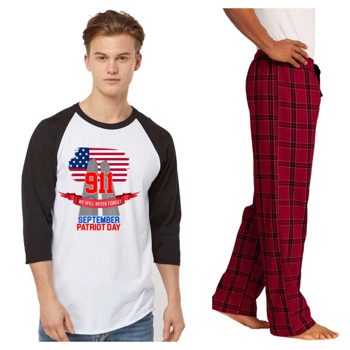 9/11 We Will Never Forget September 11th Patriot Day Raglan Sleeve Pajama Set