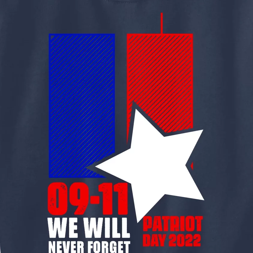 911 We Will Never Forget, 911 Memorial Twin Tower, Patriot Day Kids Sweatshirt