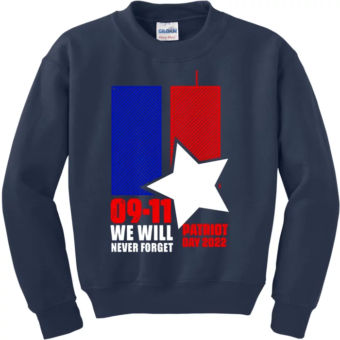 911 We Will Never Forget, 911 Memorial Twin Tower, Patriot Day Kids Sweatshirt