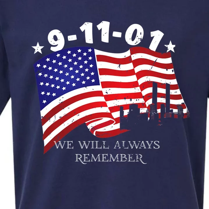 9/11/01 We Will Always Remember Sueded Cloud Jersey T-Shirt