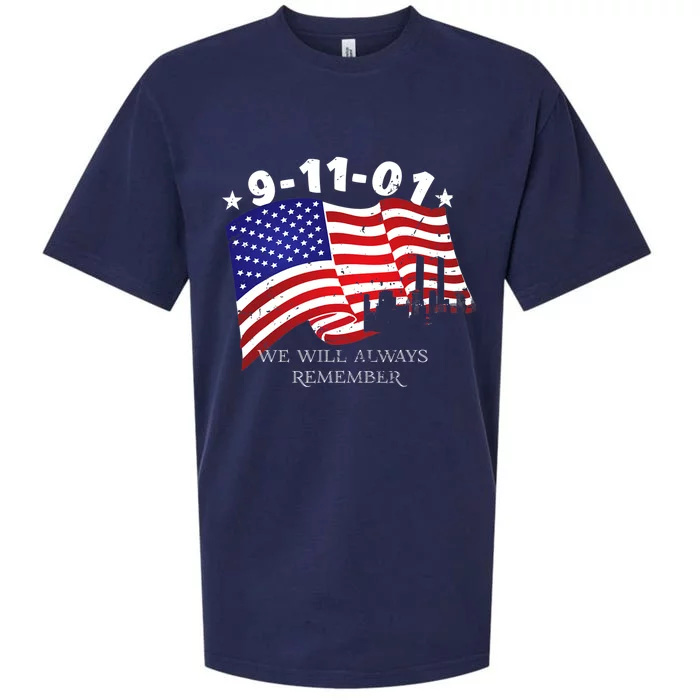 9/11/01 We Will Always Remember Sueded Cloud Jersey T-Shirt