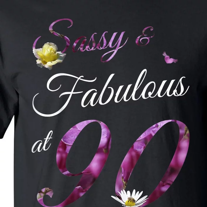 90 Year Old Sassy & Fabulous Floral 1933 90th Birthday Gift Tall T-Shirt