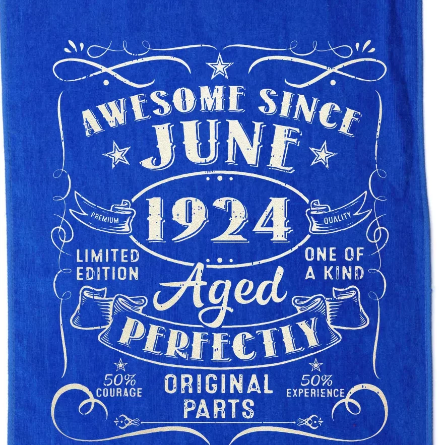 99 Year Old Awesome Since June 1924 99th Birthday Platinum Collection Golf Towel