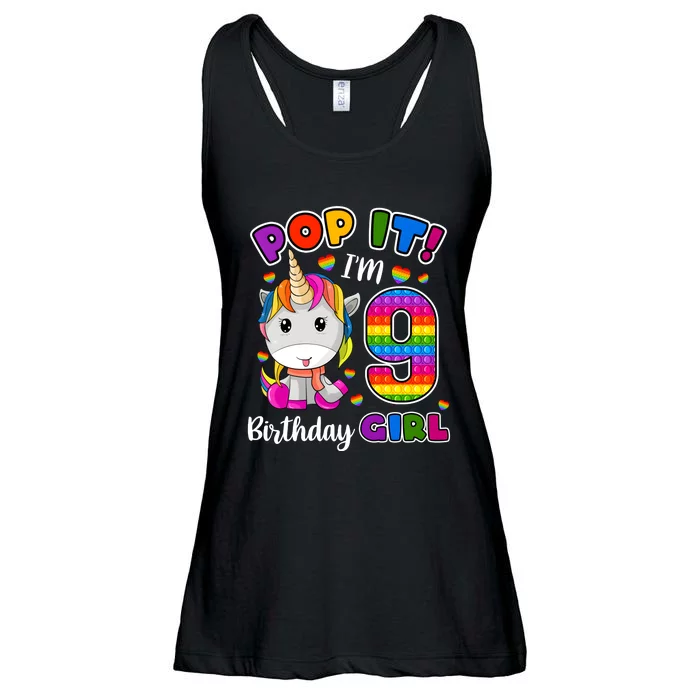 9 Year Old Gift 9th Birthday Girl Unicorn Pop It Fidget Ladies Essential Flowy Tank