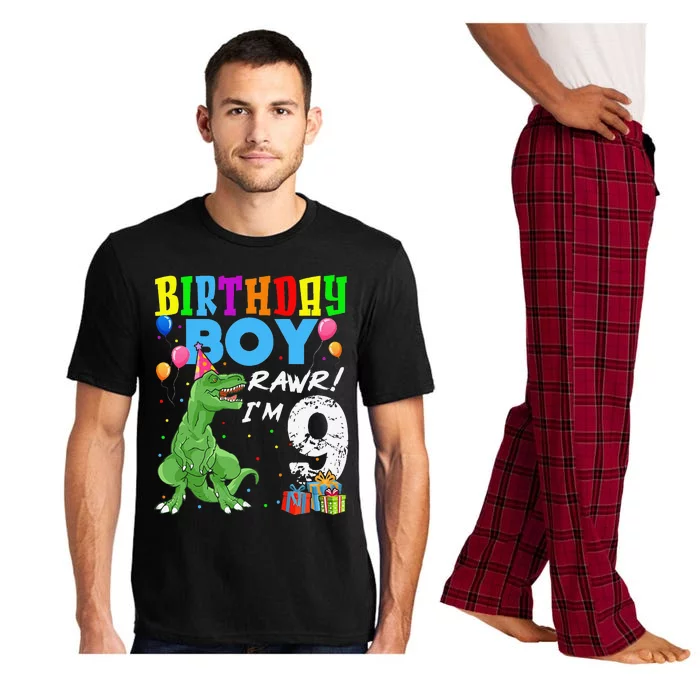 9 Year Old 9th Birthday T Rex Dinosaur Pajama Set