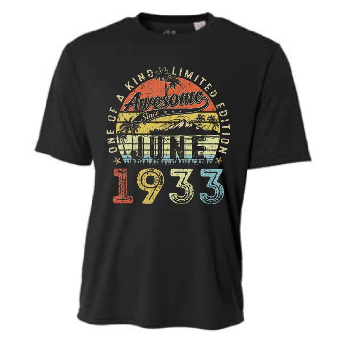 90 Year Old Awesome Since June 1933 90th Birthday Cooling Performance Crew T-Shirt