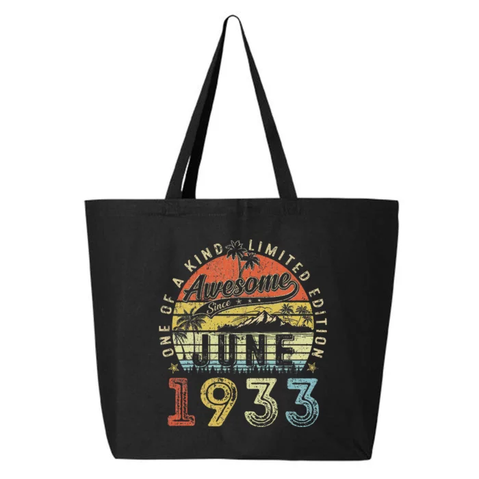 90 Year Old Awesome Since June 1933 90th Birthday 25L Jumbo Tote