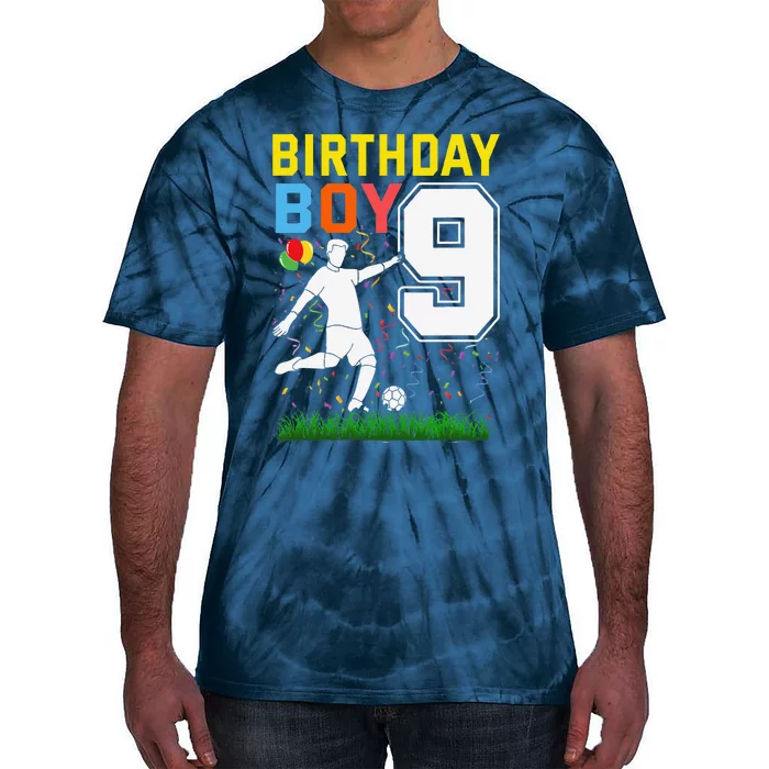 9 Year Old Birthday Boy Soccer 9th Birthday Boy Tie-Dye T-Shirt