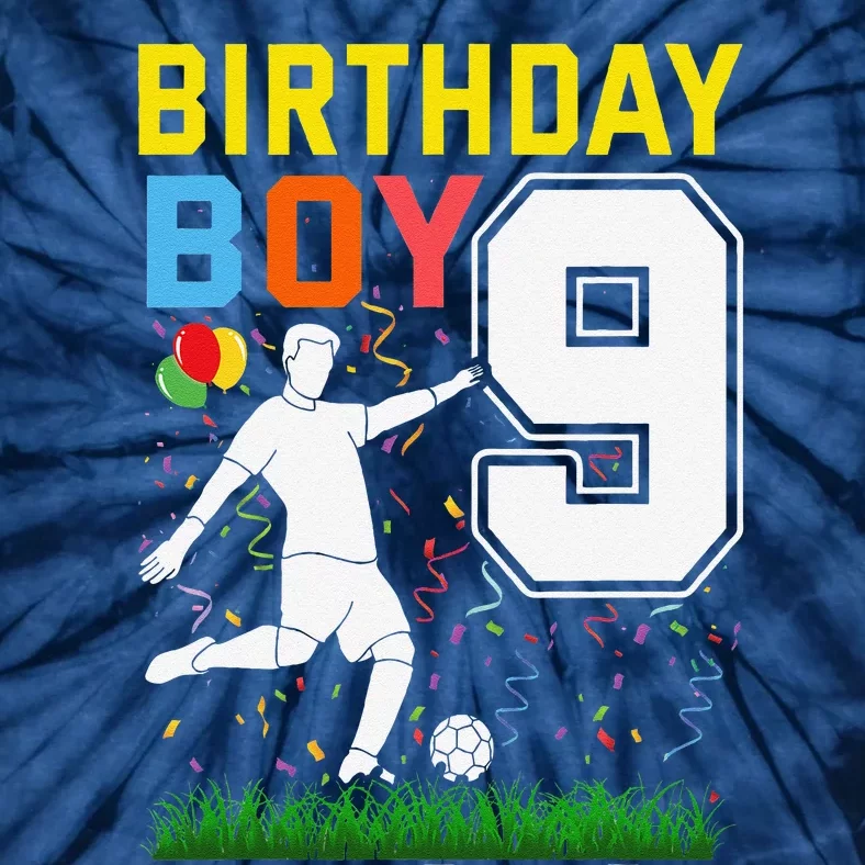 9 Year Old Birthday Boy Soccer 9th Birthday Boy Tie-Dye T-Shirt