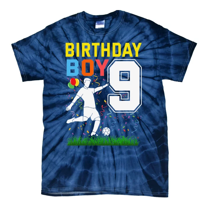 9 Year Old Birthday Boy Soccer 9th Birthday Boy Tie-Dye T-Shirt