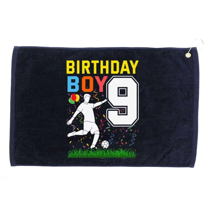 9 Year Old Birthday Boy Soccer 9th Birthday Boy Grommeted Golf Towel