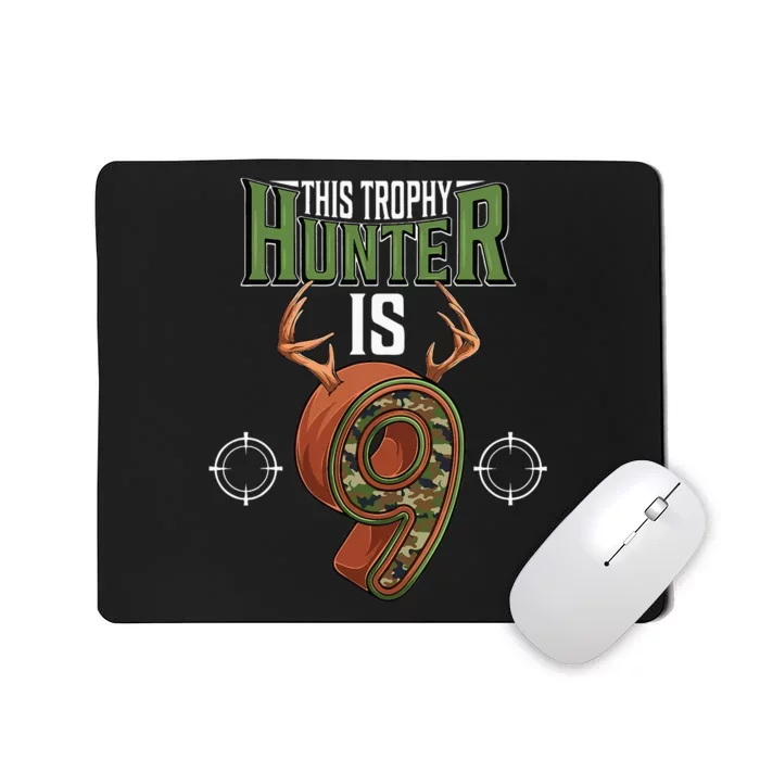 9 Year Old Hunting 9th Birthday Party Deer Hunter Mousepad