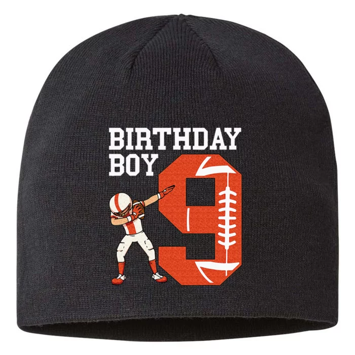 9 Years Old Boy Football Player 9th Football Birthday 8 1/2in Sustainable Knit Beanie