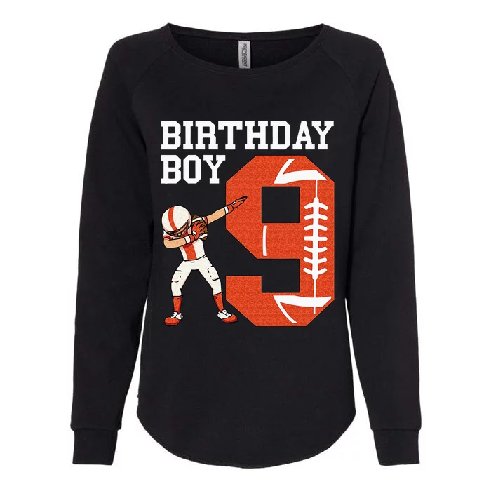 9 Years Old Boy Football Player 9th Football Birthday Womens California Wash Sweatshirt