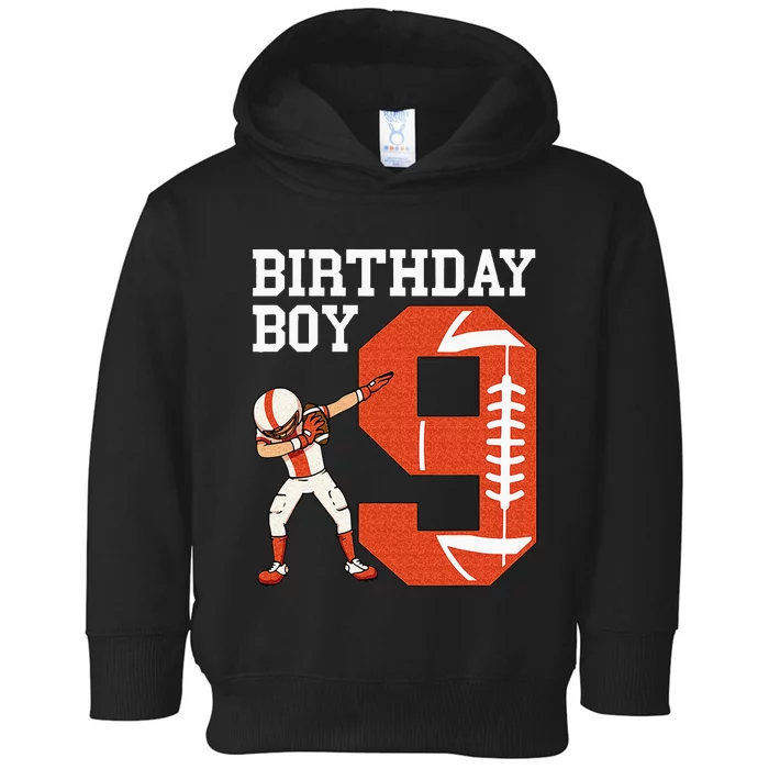 9 Years Old Boy Football Player 9th Football Birthday Toddler Hoodie