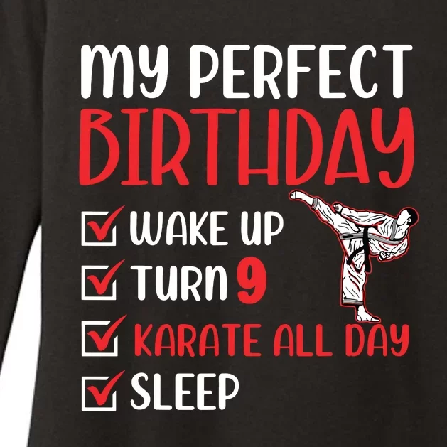 9 Year Old Karate Birthday Party 9th Player Womens CVC Long Sleeve Shirt