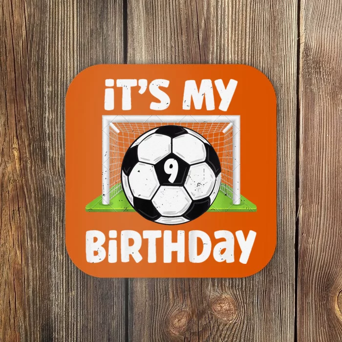 9 Years Old Soccer 9th Birthday Player Bday Party Coaster