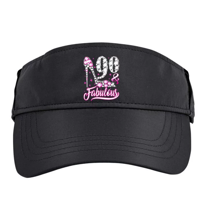 90 Years Old Gifts 90 & Fabulous 90th Birthday Pink Diamond Adult Drive Performance Visor