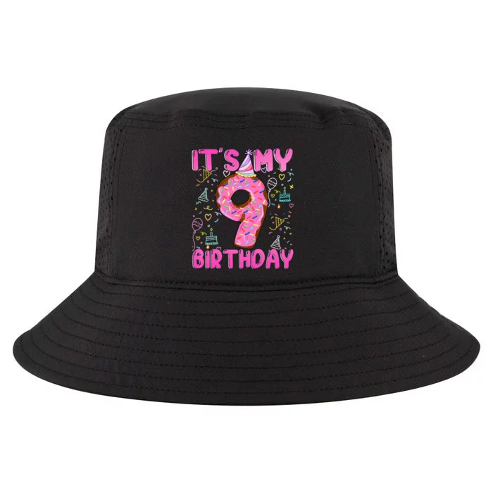 9 years old Funny Donut it's my 9th Birthday Cool Comfort Performance Bucket Hat