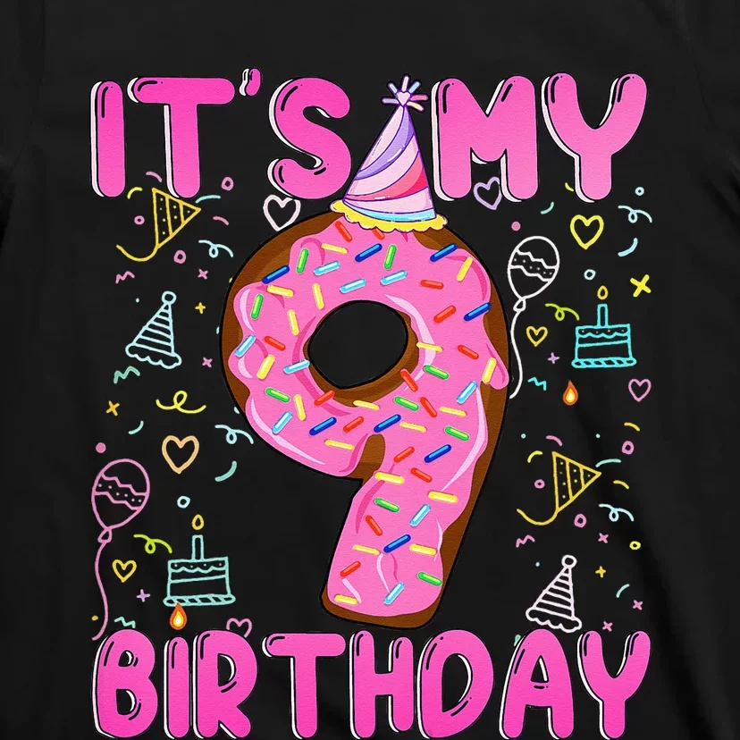 9 years old Funny Donut it's my 9th Birthday T-Shirt