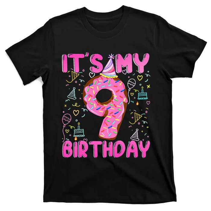 9 years old Funny Donut it's my 9th Birthday T-Shirt