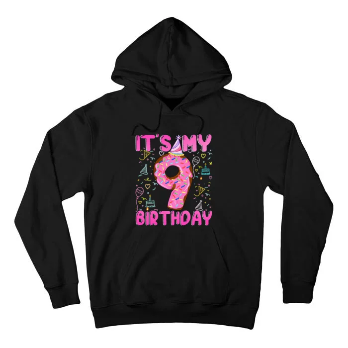 9 years old Funny Donut it's my 9th Birthday Tall Hoodie