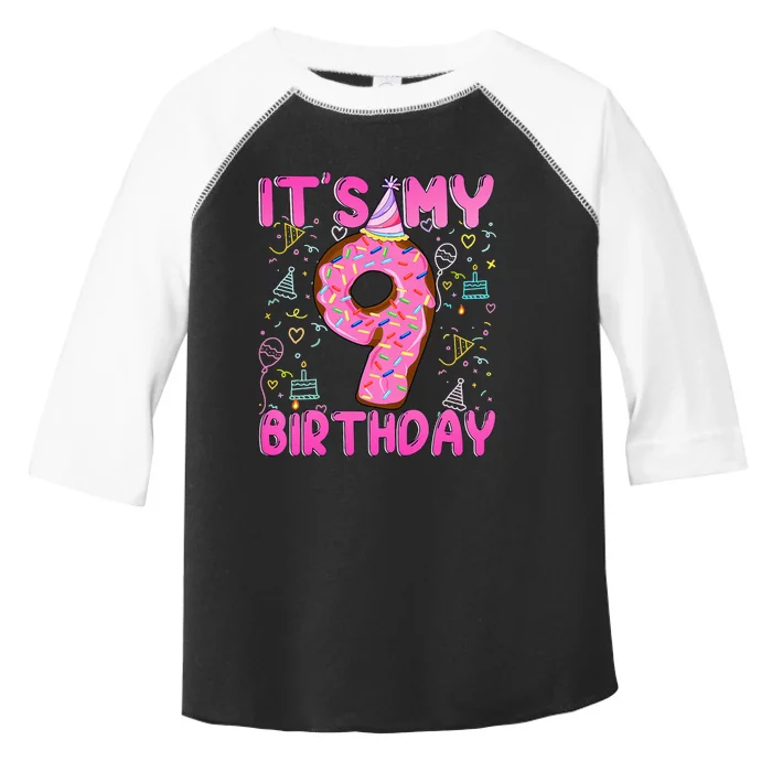 9 years old Funny Donut it's my 9th Birthday Toddler Fine Jersey T-Shirt