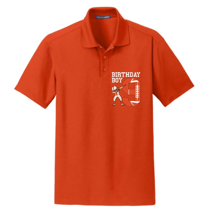 9 Years Old Football Player 9th Football Birthday Dry Zone Grid Performance Polo