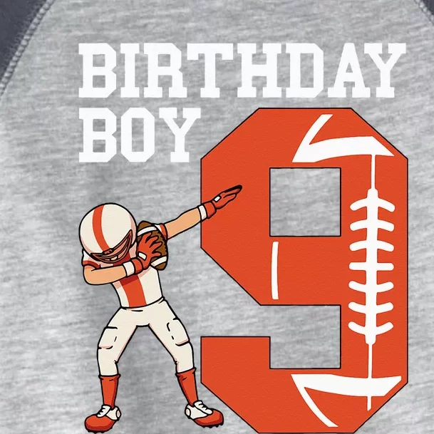 9 Years Old Football Player 9th Football Birthday Toddler Fine Jersey T-Shirt