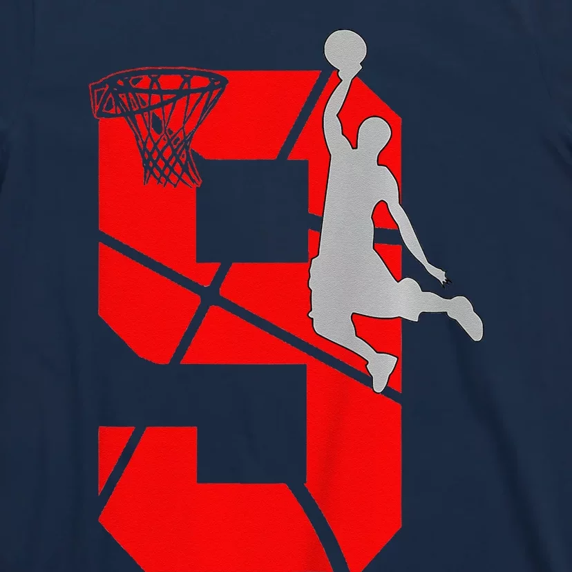 9 Year Old 9th Basketball Birthday Partytheme T-Shirt