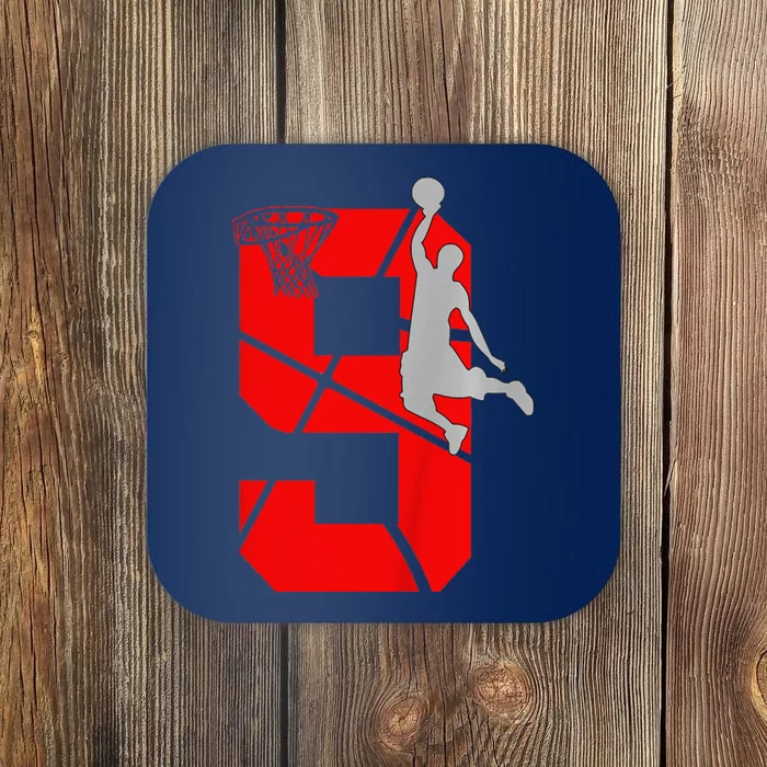 9 Year Old 9th Basketball Birthday Partytheme Coaster