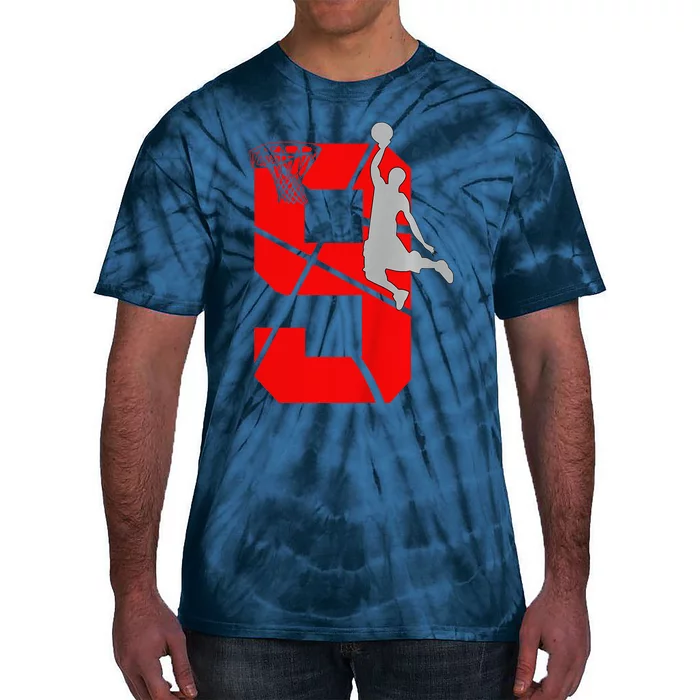 9 Year Old 9th Basketball Birthday Partytheme Tie-Dye T-Shirt