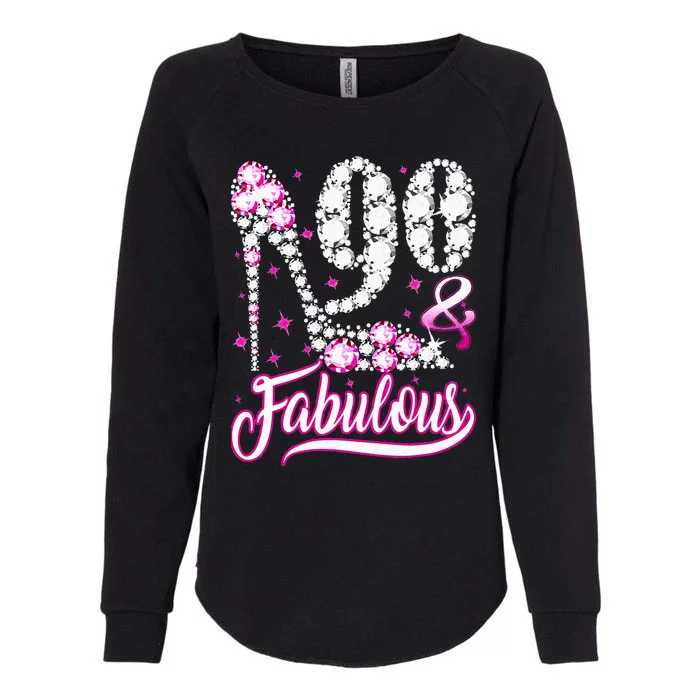 90 Years Old Gifts 90 & Fabulous 90th Birthday Pink Diamond Womens California Wash Sweatshirt