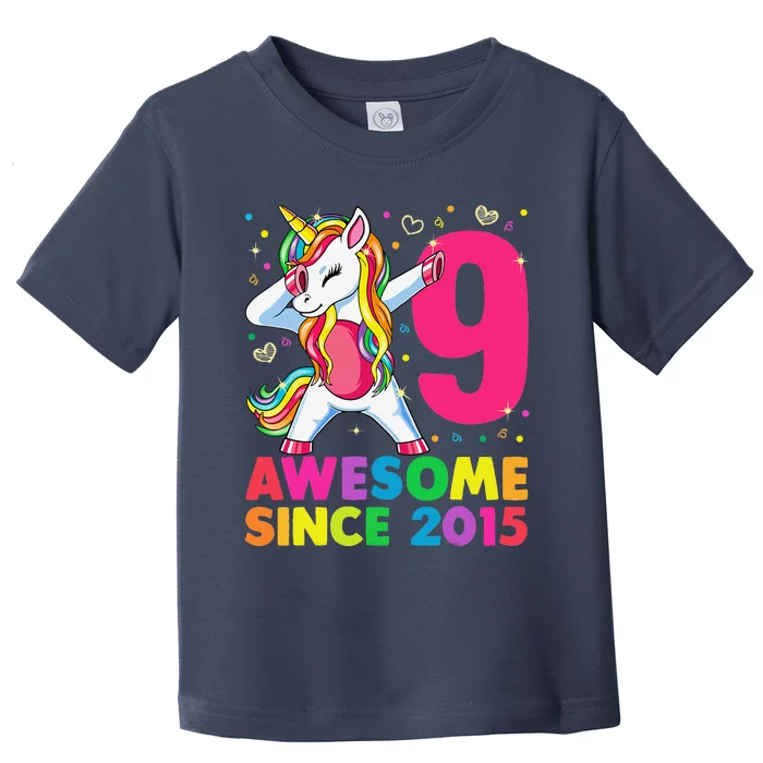 9 Years Old Unicorn Dabbing 9th Birthday Girl Unicorn Party Toddler T-Shirt