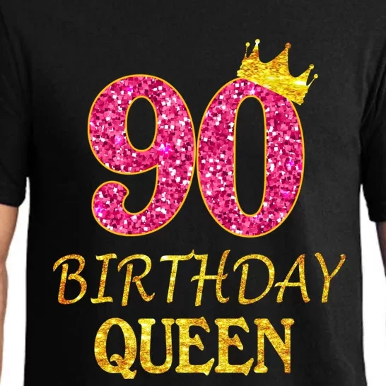 90 Years Old Birthday Queen Funny Gift 90th Birthday Pink Funny Gift Pajama Set