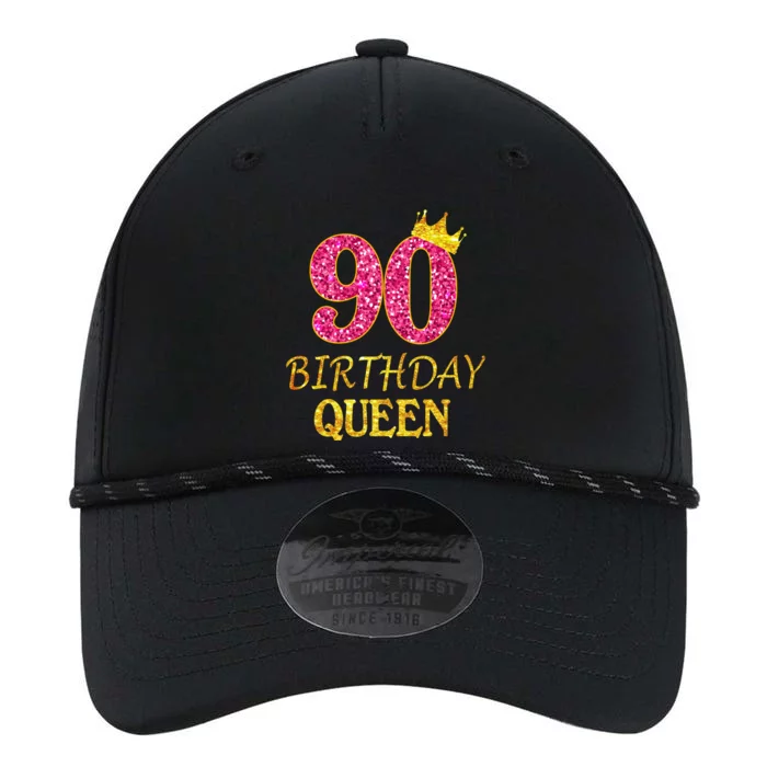 90 Years Old Birthday Queen Funny Gift 90th Birthday Pink Funny Gift Performance The Dyno Cap