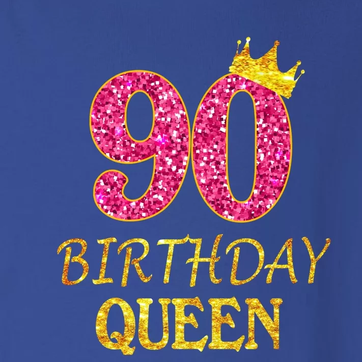 90 Years Old Birthday Queen Funny Gift 90th Birthday Pink Funny Gift Toddler Long Sleeve Shirt