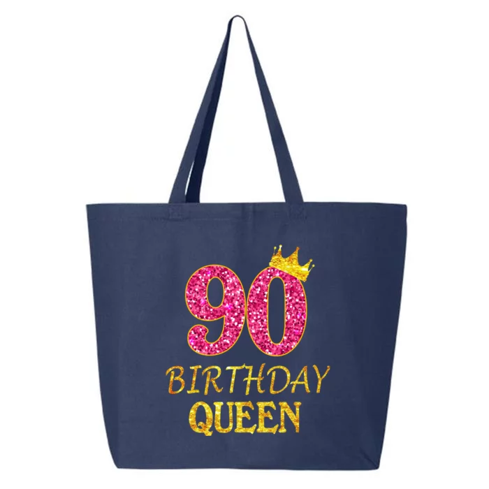 90 Years Old Birthday Queen Funny Gift 90th Birthday Pink Funny Gift 25L Jumbo Tote