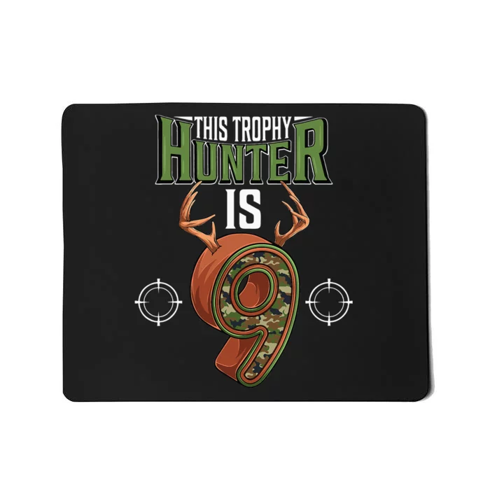 9 Year Old Hunting 9th Birthday Party Deer Hunter Mousepad