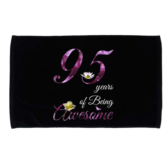 95 Year Old Shirt Awesome Floral 1928 95th Birthday Present Gift Microfiber Hand Towel